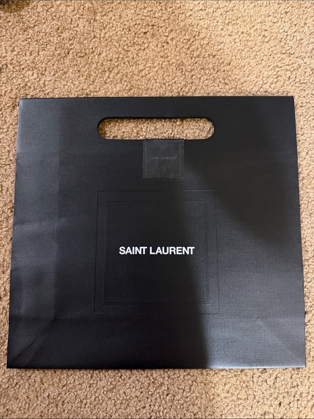 Saint Laurent Black Fold-Top Logo Shoping Bag